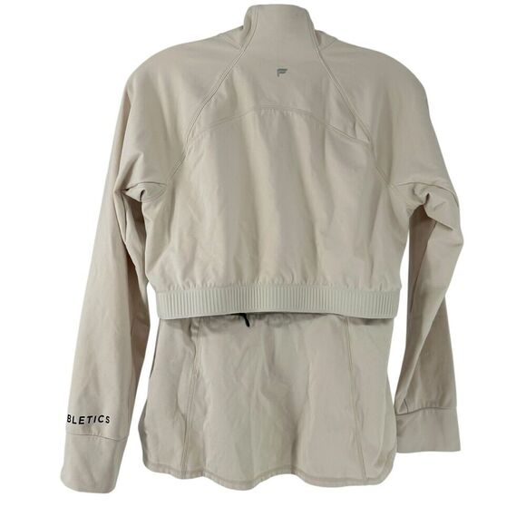Fabletics Trinity Performance Jacket L Sand Dune Cream Full Zip Athletic Running - Picture 5 of 10